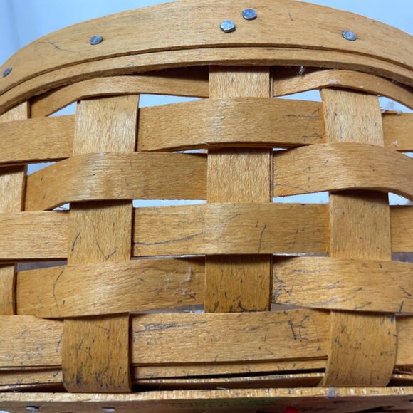 Longaberger Handwoven Basket With Handle & Plastic Liner  American Cancer Societ - Picture 12 of 12